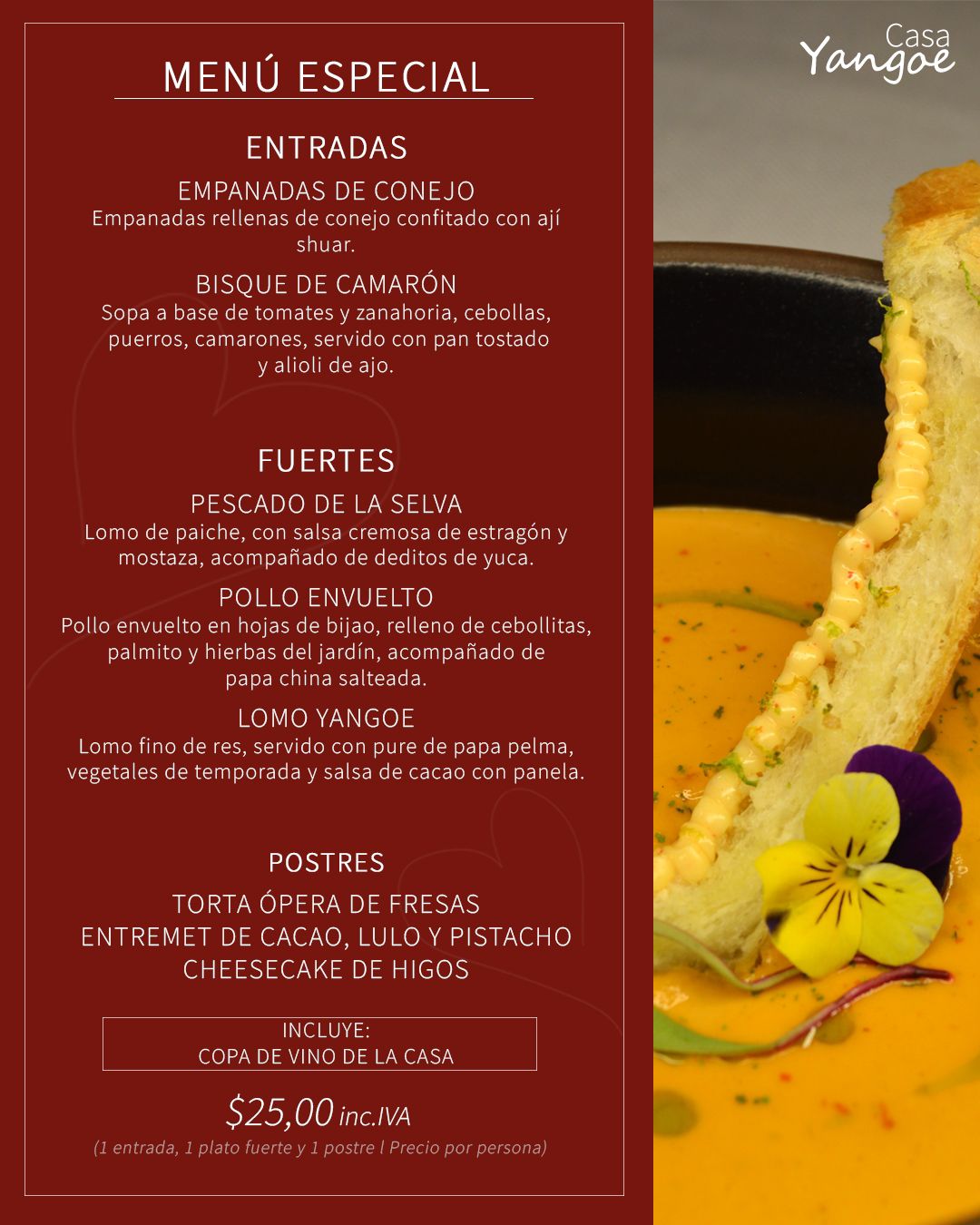 Menú de San Valentín